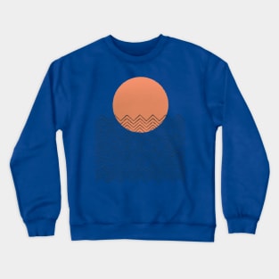 Abstract minimalist sun ocean landscape Crewneck Sweatshirt